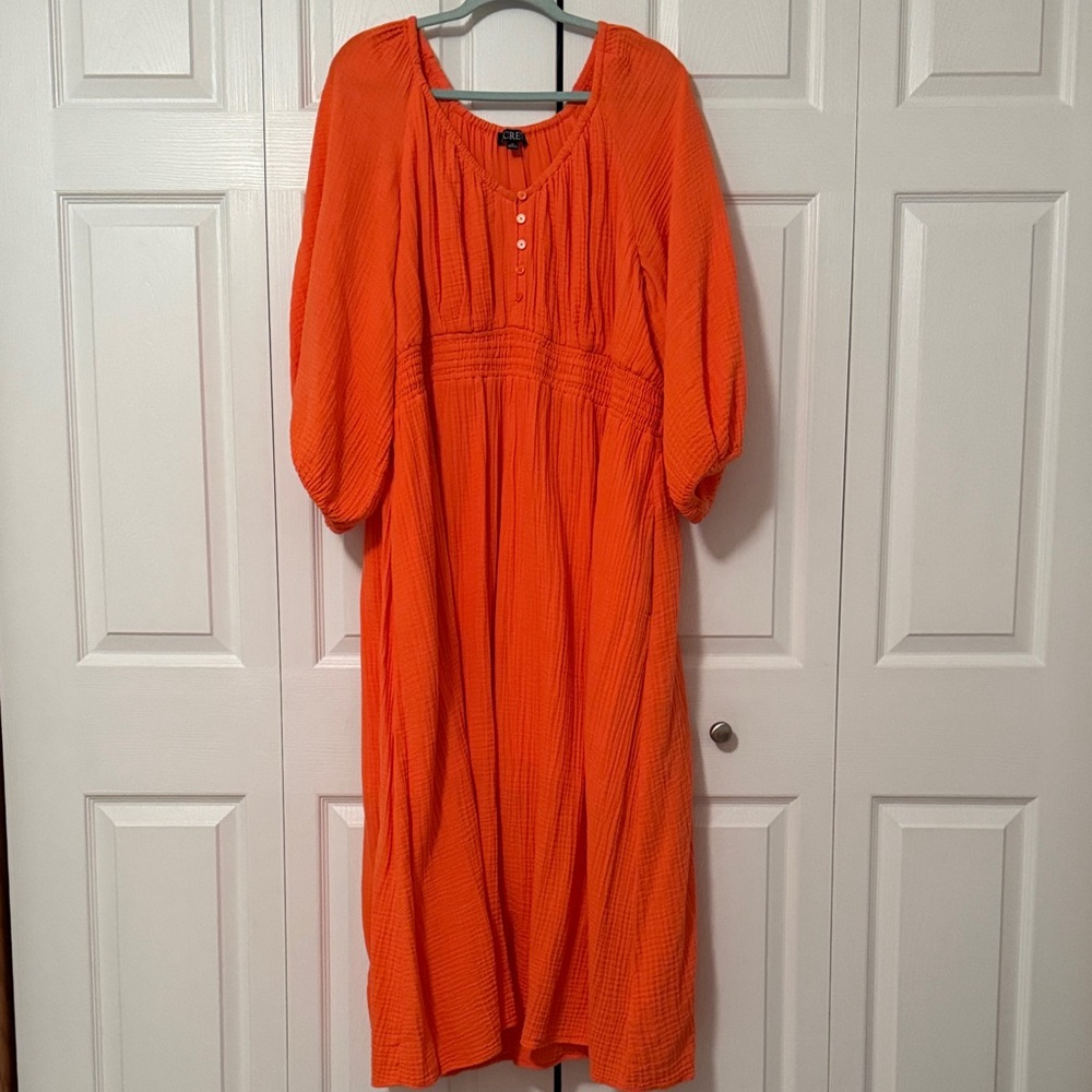 J. Crew Gauze Orange Women's Dress